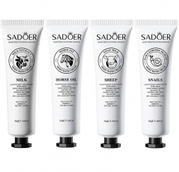 Набор кремов для рук: муцин улитки, молочные сливки, лошадиное масло, козье молоко (Sadoer Plant Hand Cream set) 5 шт x 30 г