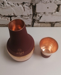 Медный кувшин со стаканом Сага (Pure Copper Jug Venus Silk Red Saga) 1000 мл