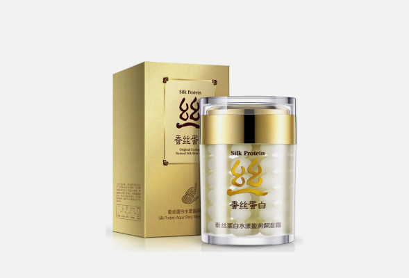 Крем для лица увлажняющий с Пептидами Шелка Биоаква (Silk protein Aqua Shiny Moisturizing Cream Bioaqua) 60 г