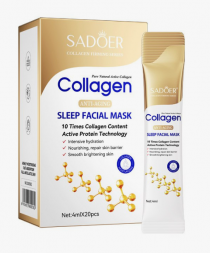 УЦЕНКА! Маска ночная для лица Омоложение Коллаген в ПОМЯТА УПАКОВКА (Sadoer Collagen anti aging sleep facial mask) 4 г х 20 шт