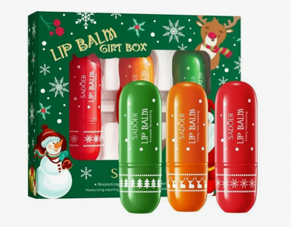 Бальзам для губ косметический набор подарочный (Sadoer Nourishing Lip Balm Gift box) 3,8 г х 3 шт