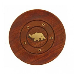 Подставка для благовоний Слон дерево Шишам 10 см круг