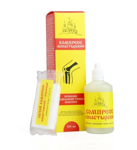 Компресс для суставов Прополис, Кавказские травы, Маклюра (Монастырская аптека) 100 мл
