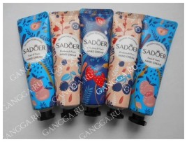 Набор кремов для рук увлажняющий: клубника, персик, черника (Sadoer Fruit Plant Hand Cream Set) 5 шт x 30 г