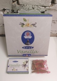 Благовония конусы стелющийся дым премиум Ваниль Сатья (Backflow Dhoop Cones Vanilla Satya) 10 конусов