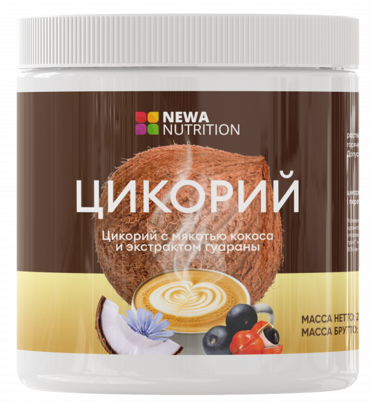 Цикорий растворимый с кокосом и гуараной (Newa Nutrition) 200 г