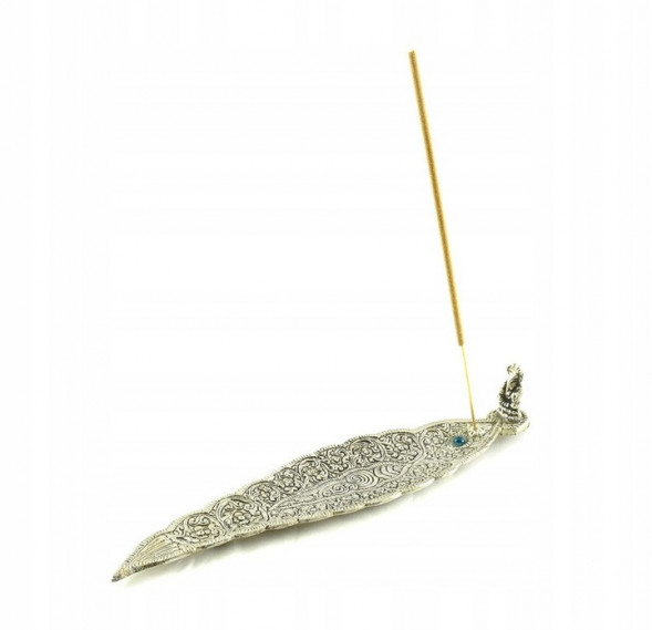 Подставка под благовония лыжа перо металл Ганеш 22 см