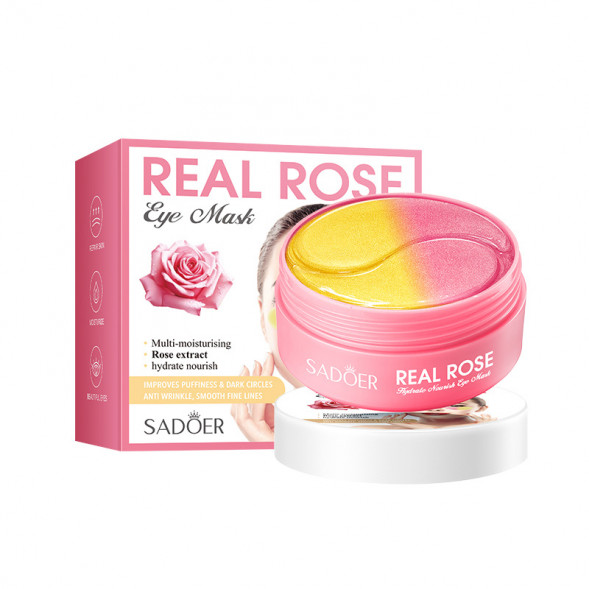 Патчи с розой для кожи вокруг глаз (Eye Mask Real Rose Sadoer) 80 г (60 шт)