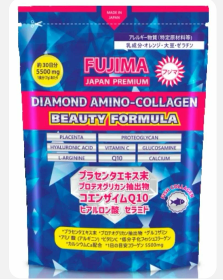 Коллаген Амино Даймонд японский рыбный насыщенный витаминами (Japan Premium Diamond Amino Collagen Beauty Fujima) 210 г (5500 мг) на 30 дней