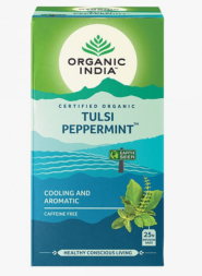 УЦЕНКА! Чай Тулси Мята Органик Индия ПОМЯТА КОРОБКА (Tulsi Peppermint Organic India) 25 пакетиков 