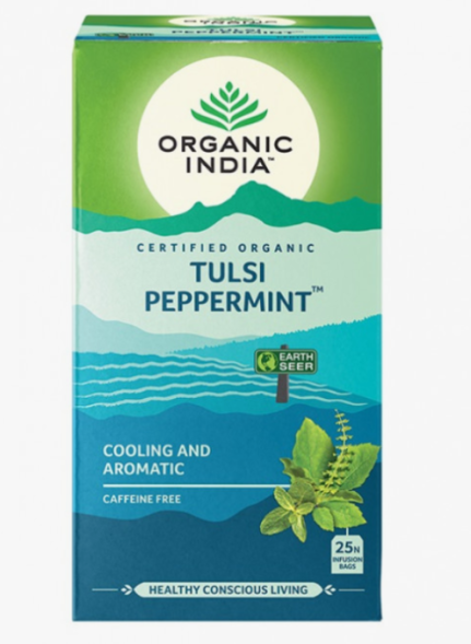 УЦЕНКА! Чай Тулси Мята Органик Индия ПОМЯТА КОРОБКА (Tulsi Peppermint Organic India) 25 пакетиков 