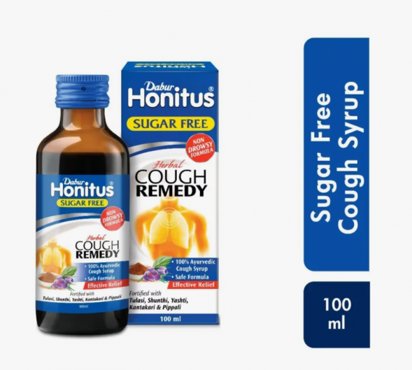 Хонитус сироп от кашля Дабур без сахара (Honitus Cough Syrup Dabur sugar free) 100 мл 