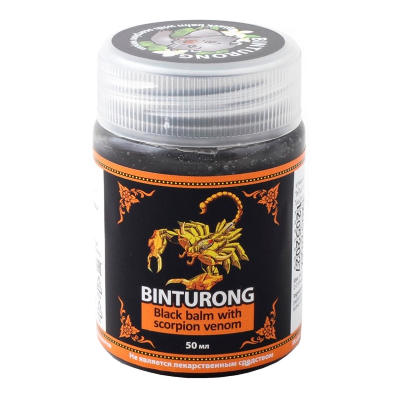 Тайский бальзам черный с ядом скорпиона Бинтуронг (Black Balm Binturong with Scorpion Venom) 50 г