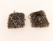 Серьги объемные, квадрат, металл 1,5 х 1,5 см  