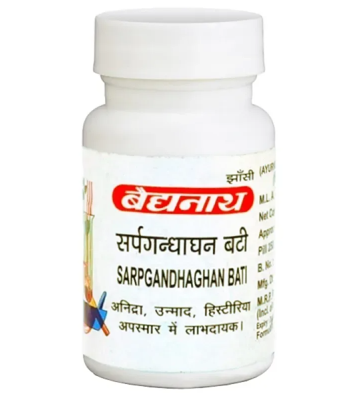 Сарпагандха Гхан Бати Бадьянатх (Sarpagandha Ghan Bati Baidyanath) 34 табл по 250 мг, 10 г