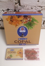 Благовония конусы стелющийся дым премиум Копал Сатья (Backflow Dhoop Cones Copal Satya) 10 конусов