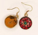 Серьги круглые, мозаика красные, металл 2 х 2 см    